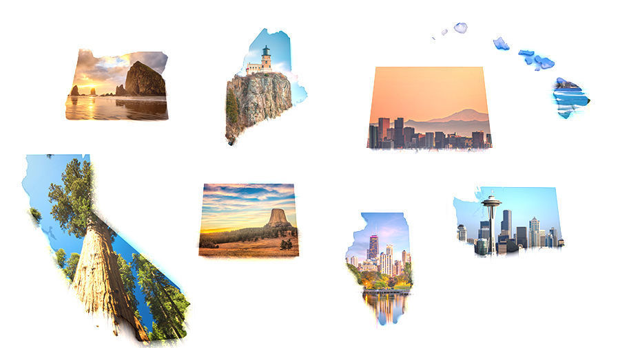 8. California, Colorado, Hawaii, Illinois, Maine, Oregon, Washington, Wyoming